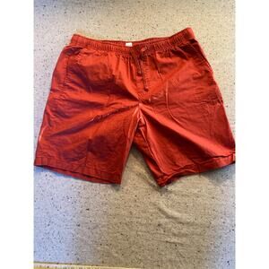 Gap Cotton 9" Easy Shorts Men's Large Terra Cotta Orange Rust Elastic Waist